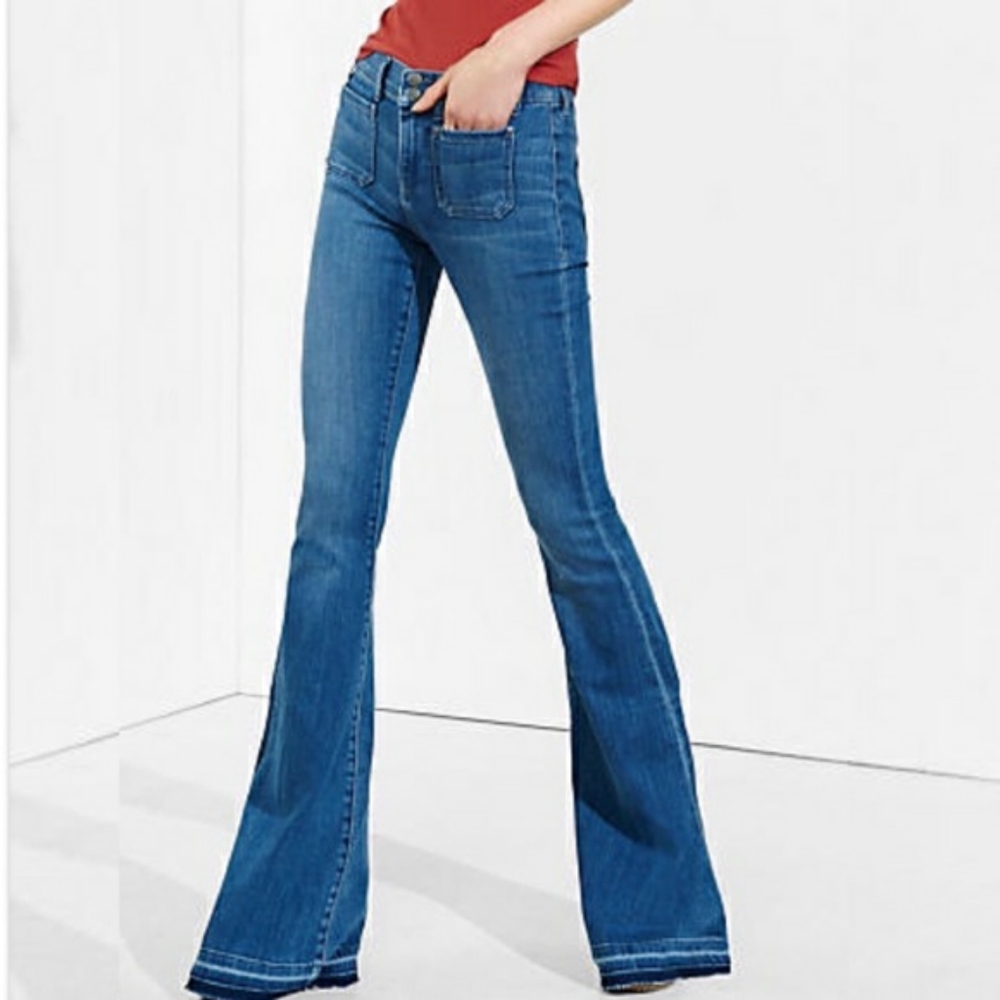 Express Mid Rise Bell Flare 35.5" inseam